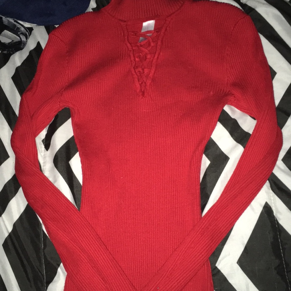 Red knee length dress